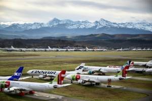 At the foot of the Pyrenees planes put out to pasture.jpg