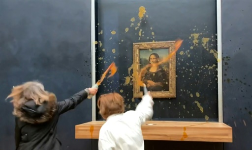 Activists splash soup on glass-protected Mona Lisa in Paris: AFP