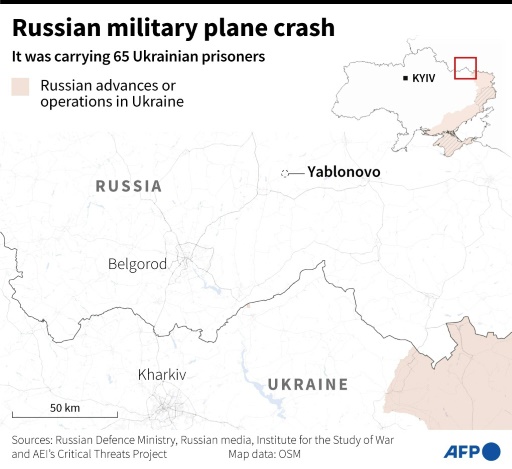 Russia says Kyiv downed POW plane, no survivors