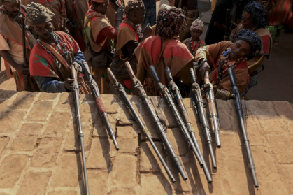 Warriors and members of the royal guard fired their rifles in the air in celebration once the sultan's mandate was renewed