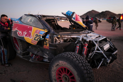 Worse for wear - Carlos Sainz's car was badly damaged in Sunday's crash