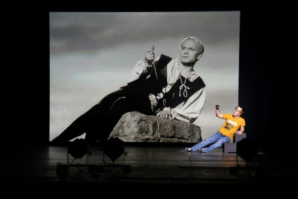 Jaime Cruz, a member of the Peruvian company Teatro La Plaza, who has Down syndrome, performs during a dress rehearsal of their production 'Hamlet' at The Barbican Theatre in London Jaime Cruz, a member of the Peruvian company Teatro La Plaza, who has Down syndrome, performs during a dress rehearsal of their production 'Hamlet' at The Barbican Theatre in London