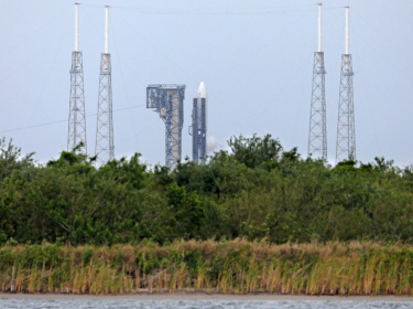 An Atlas V rocket of United Launch Alliance is seen fueling at the Kennedy Space Center in Cape Canaveral, Florida, on April 9, 2025 - Gregg Newton An Atlas V rocket of United Launch Alliance is seen fueling at the Kennedy Space Center in Cape Canaveral, Florida, on April 9, 2025 - Gregg Newton