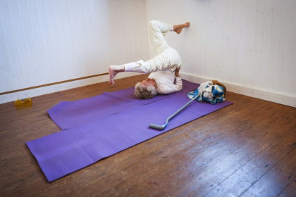 The war veteran celebrated her 100th birthday in October but still teaches yoga to a class of students - Adrian DENNIS (AFP) The war veteran celebrated her 100th birthday in October but still teaches yoga to a class of students - Adrian DENNIS (AFP)
